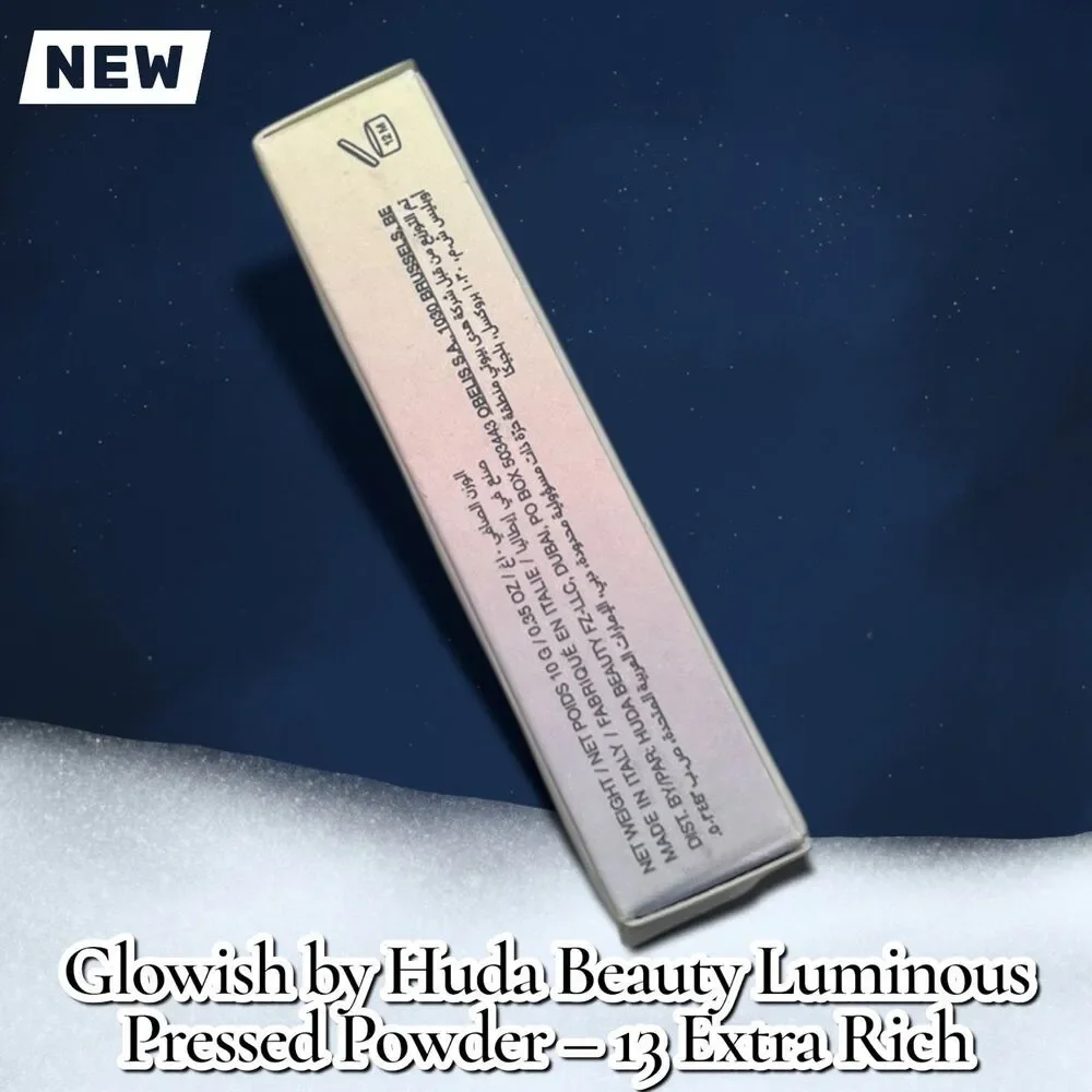New NIB Glowish by Huda Beauty Luminous Pressed Powder – 13 Extra Rich